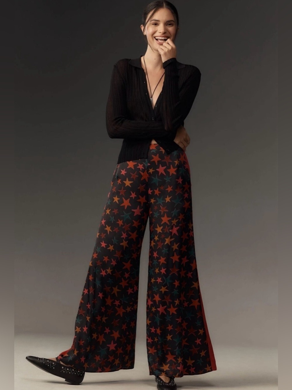 Farm Rio for Anthropologie Women’s Star Print Wide Leg Palazzo Pants Size XS